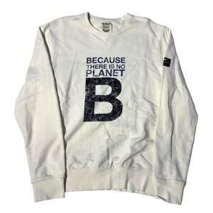 ECOALF Recycled Cotton Sweatshirt‎ Womens Medium White No Planet B Eco